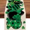 St. Patrick's Day Table Runner, Shamrock Clover Top Hat Stripes Ladybug Kitchen Dining Table Decor, Irish Spring Home Decoration Indoor Outdoor Party Supply 13 x 72 Inches